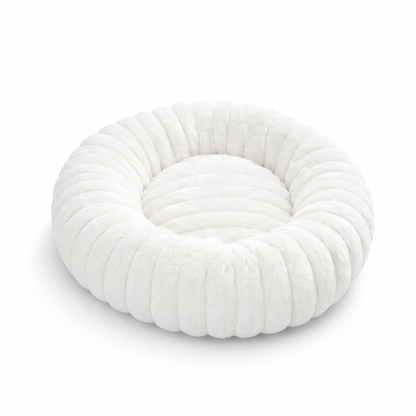 Hundebett Minea weiß – weicher Bezug aus Baumwolle und Viskoseflocken 